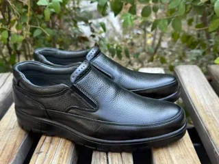 کفش راحتی اداری مردانه بنددار چرم طبیعی سایز 42